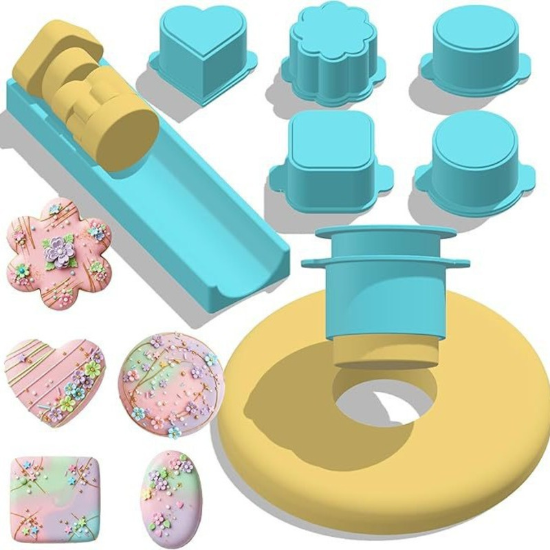 Kitchen Baking Machine - Cake-Pop-Formen-Set, Silikon-Donut-Pressmaschine in Herz-, Quadrat-, Wolken-,