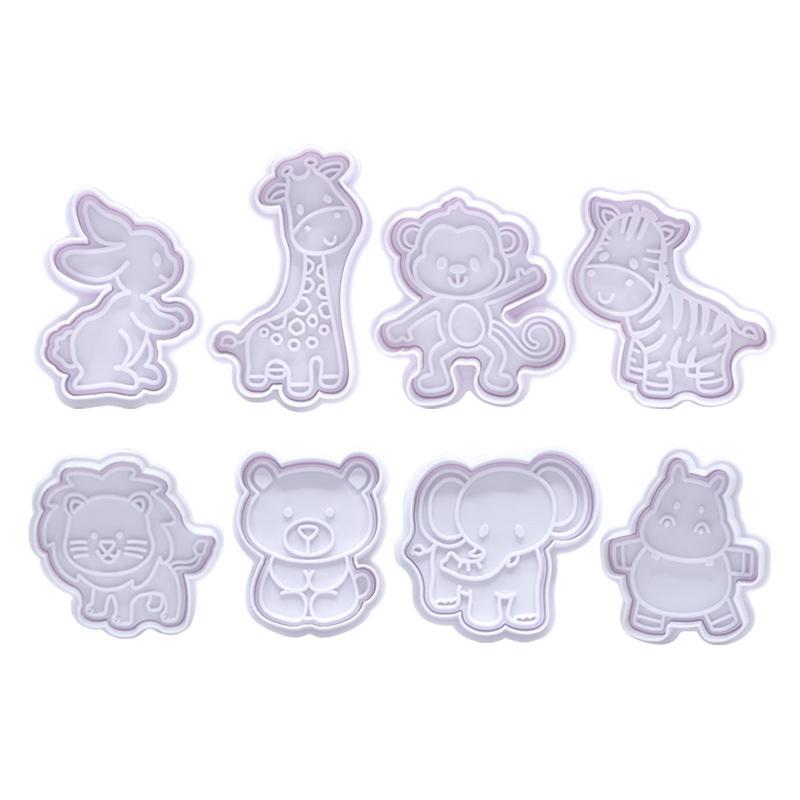 Kitchen Kids Baking Set - 4-teiliges Tiermotive Keksausstecher-Set - Plastik-Keksform &