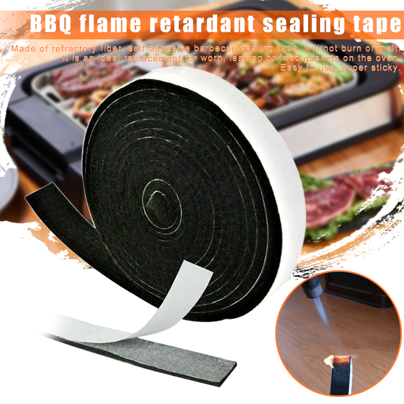Kitchen Baking Machine - 2cmx3,6m Hitzebeständige Grilldichtung BBQ-Türdeckel-Dichtung Selbstklebendes Feuerfestes