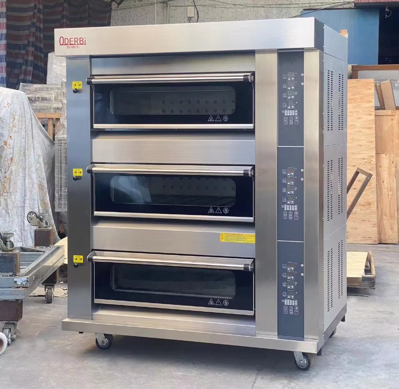 Commercial Kitchen Baking Equipment - Maßgeschneiderter kommerzieller 3-Deck-6-Tabletts Gasofen Pizza Brot