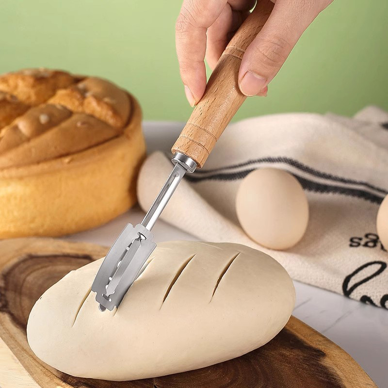 Bread Lame Scoring - Premium Edelstahl-Brotritzelmesser-Set, Eierschläger, Ölbürste, Bäcker-Ritzelmesser, Teigritzelmesser