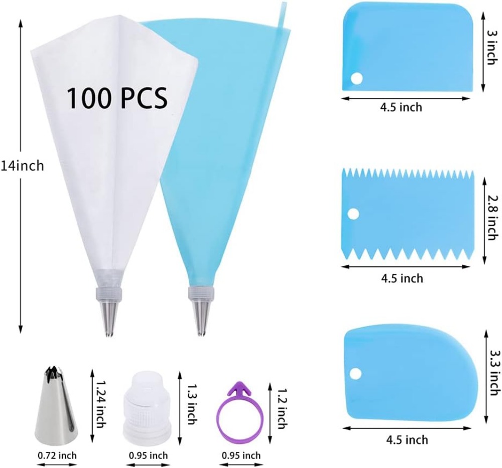 100 Stück Einweg-Spritzbeutel  – Decorating Tip Set Bewertung und Preis
